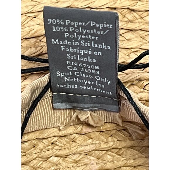 Vince Camuto Straw Hat – Wide Brim Boater Style w/ Black Bow Band - Picture 5 of 5